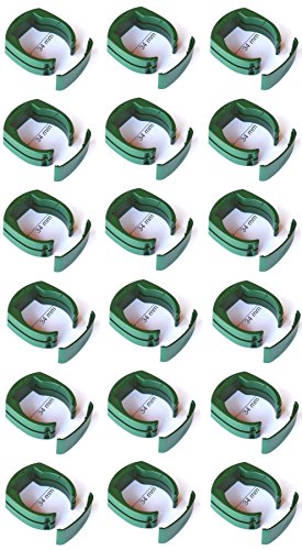 18 x Ø 34 mm Zaun Pfosten Halter Clip für Gartenzaun Schweißdraht Gartengitter Befestigung an Zaun-Pfahl grün RAL 6005 von EXCOLO