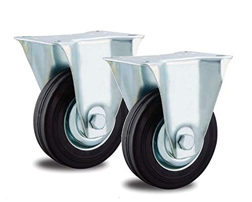 2 Transport-Rollen 125mm Kugellager Stabil Voll-gummi schwarz außen u innen 125 mm Industrierolle Plattenrolle von EXCOLO