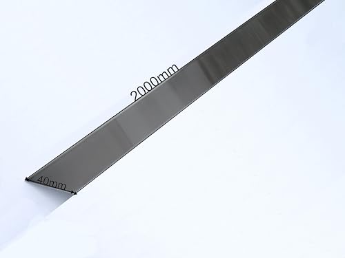 Alu-Blechstreifen 2m lang, 40mm breit, 0,8mm starkes Alublech Streifenblech Alustreifen Dachblech Fassadenblech für Dachbau und Fassadenbau in blank Silber. (Silber-blank, 40mm x 2000mm) von EXCOLO