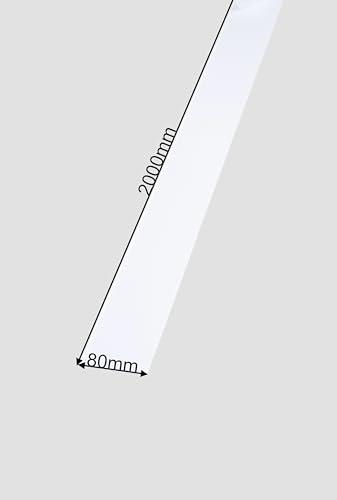 Alu-Blechstreifen 2m lang, Breite 80mm, Alublech Streifenblech Alustreifen Dachblech Fassadenblech für Dachbau und Fassadenbau in weiß Dolomit-weiss Reinweiss RAL 9010 (80mm x 2000mm) von EXCOLO