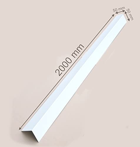 EXCOLO Alu-Winkelblech 2m, 60mm x 40mm, 90° Kantblech, Weiß RAL 9010, Fassadenverkleidung, Mauer-Schutz von EXCOLO
