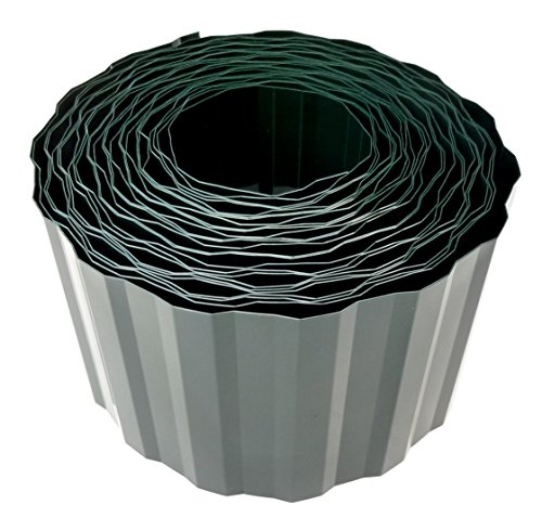 EXCOLO 9 m Rasenkante 15 cm hoch Beeteinfassung Beetumrandung Raseneinfassung trapezform grün von EXCOLO