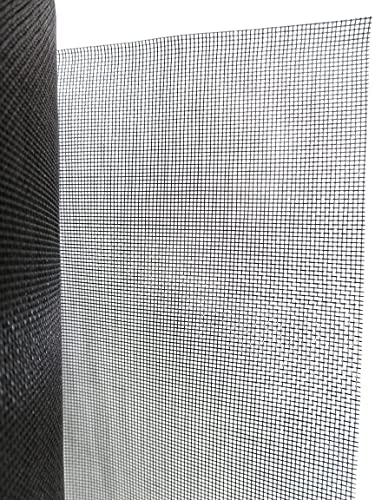 Fliegengitter 100cm breit, 10m lang = 10m² in schwarz Mückenschutz Gewebe Maschen 1,0mm Fliegennetz Insektenschutz chwarz Schutz Gewebe aus Fiberglas Gitter (1,0m breit x 10,0m lang) von EXCOLO