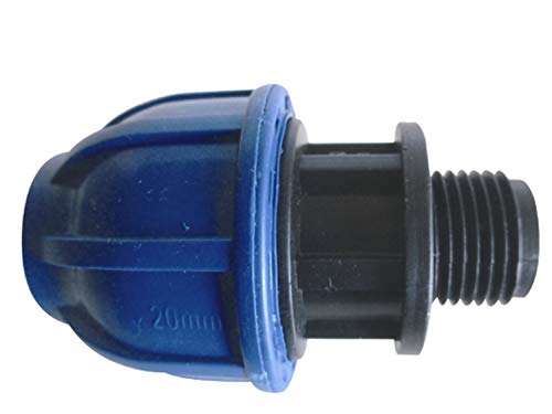 EXCOLO PE Rohr 20 mm und T-Stück Winkel Kugelhahn Muffen Verbinder (Rohr zu 3/4" AG) von EXCOLO