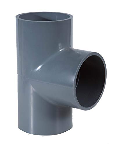 EXCOLO PVC Rohre und Fitting Ø 40 mm Fitting Winkel Kniestück Adapter Muffen T-Stück Kappen (1 x T-Stück 40mm) von EXCOLO