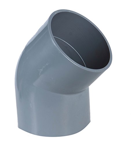 EXCOLO PVC Rohre und Fitting Ø 40 mm Fitting Winkel Kniestück Adapter Muffen T-Stück Kappen (1 x Winkel 45 ° 40mm) von EXCOLO