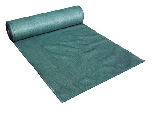 EXCOLO Schattiernetz 1m hoch 150 g/m² grün dunkelgrün 50 Meter Blickschutz Schattiergewebe Garten Balkon Sportplatz Gelände (10 Meter) (50 Meter lang / 1,0 Meter hoch) von EXCOLO