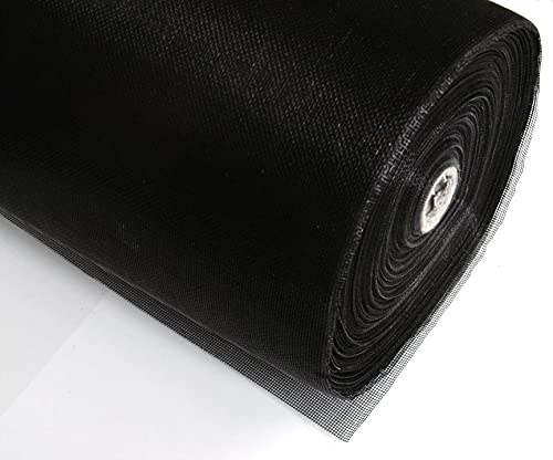 Fliegengitter Gewebe XXL 2m breit am Stück, 100m lang schwarz 1,0mm Maschenweite als Mückenschutz aus Fiberglas Fliegennetz Mückengitter (200cm breit x 100m lang) von EXCOLO