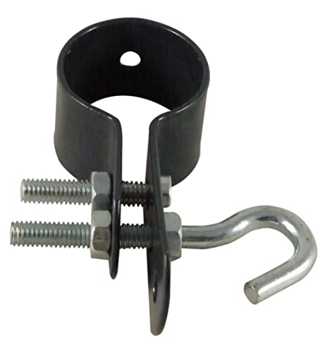 Hakenschelle Ø 34mm Befestigungsschelle für Spannstab Spannschelle runde Zaun-Pfähle Zubehör Maschendrahtzaun Grün oder Grau (grau) von EXCOLO