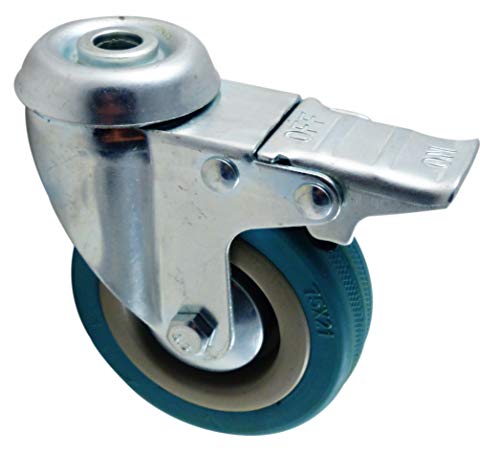Lenkrolle 75 mm Apparaterolle Vollgummi grau grün mit Stopper Bremse Feststeller und Rückenloch 10,5mm Fadenschutz aus Metall Lenkrolle 75 mm Apparaterolle Vollgummi grau grün mit Stopper Bremse Feststeller und Rückenloch 10,5mm Fadenschutz aus Metall von EXCOLO