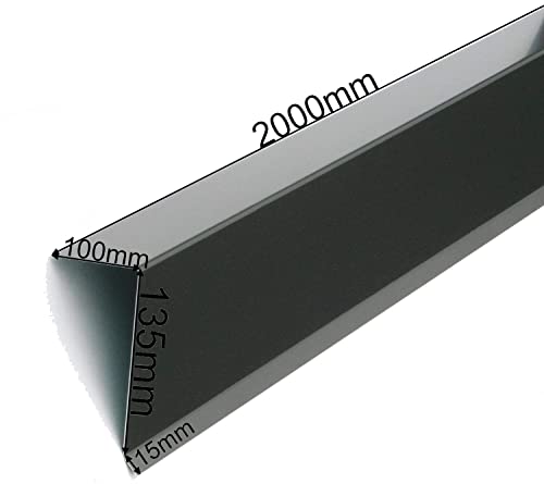 Ortgangblech Ortgangwinkel Alu grau anthrazit RAL 7016, 100m x 135mm x 15mm Standard Dach-Abschluss-Blech Dachrandblech Dach Kantblech (100mm x 150mm Standard) von EXCOLO