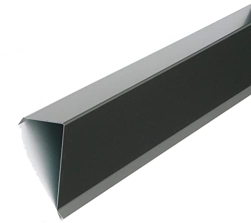 Ortgangblech Ortgangwinkel Alu grau anthrazit RAL 7016, Maße 15mm x 60mm x 110mm x 15mm Flachdach, Dach-Abschluss-Blech Dachrandblech Dach Kantblech (75mm x 125mm Flachdach) von EXCOLO