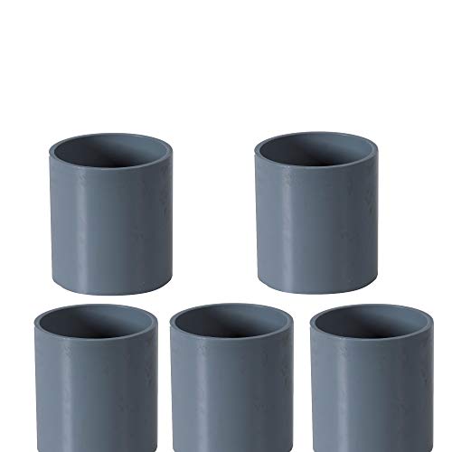 EXCOLO PVC Rohr und Rohrverbinder Ø 50 mm Winkel Kniestück Muffen T-Stück Kappen Fittings (5 x Muffen) von EXCOLO