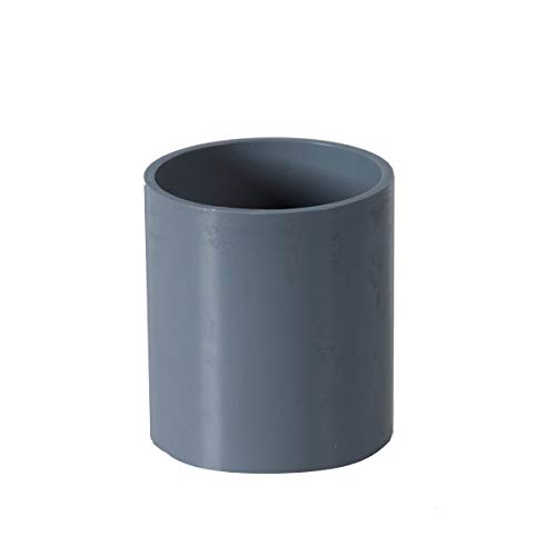 PVC Rohr und Rohrverbinder Ø63mm Winkel, Kniestück, Muffen, T-Stück, Kappen Fittings (1 x PVC Muffe 63mm) von EXCOLO