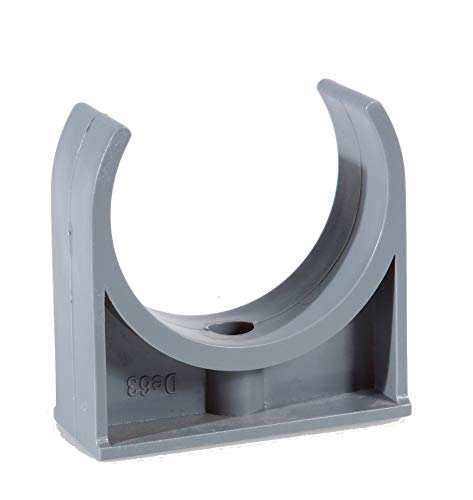 PVC Rohre und Fitting Ø 40 mm Fitting Winkel Kniestück Adapter Muffen T-Stück Kappen Wandhalter (1 x Rohrhalter 40mm) von EXCOLO