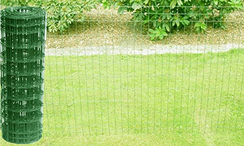 Schweißgitterzaun als Gartenzaun Wildzaun Gitterzaun in grün RAL 6005 1,0 m - 1,5 m hoch Zaungitter Zaundraht Gitterdraht Drahtgitter Maschenzaun (1,0 m hoch 10 m lang) von EXCOLO