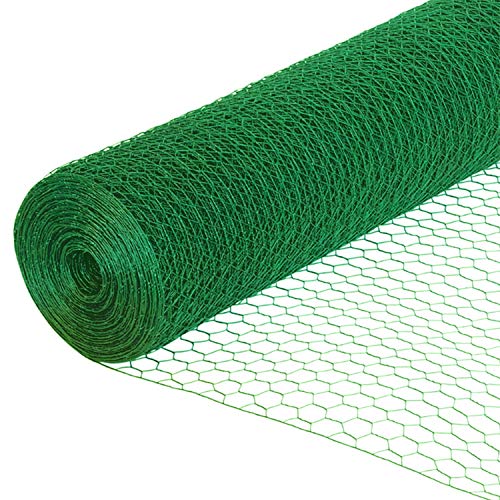 Sechseckdraht grün Volieren Draht Hasendraht Drahtzaun Kaninchendraht Maschendraht verzinkt und grün beschichtet (Höhe 50cm, Länge 10m, Weite 13mm) von EXCOLO