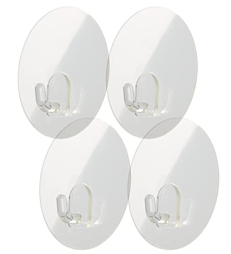 EXEHook Wandhaken Saugnapf/Selbstklebend für Küche, Bad, Caravan transparent (4Kg S rund 4er Set) von EXEHook