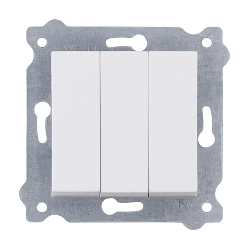 EXEN - Lichtschalter Unterputz 3-fach - Dreifachschalter Weiß - All-in-One Kompatibel mit Serien KARELL/ODAK/COMFORT von Marke EXEN - 213/01E von EXEN