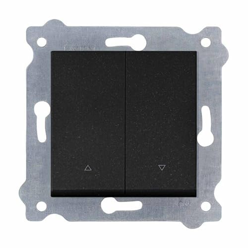 EXEN - Rollladentaster Unterputz 2-fach - Jalousietaster Taster Schwarz Metallic - All-in-One Kompatibel mit Serien KARELL/ODAK/COMFORT von Marke EXEN - 216/14E von EXEN