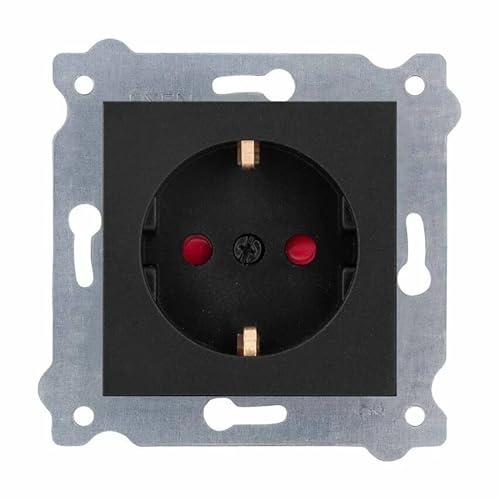 EXEN - Schuko Steckdose Unterputz Schwarz Metallic - 16A 250V Schutzkontakt Wandsteckdosen mit Erhöhtem Berührungsschutz - All-in-One Kompatibel mit Serien KARELL/ODAK/COMFORT - 238/14E EXEN - Schuko Steckdose Unterputz Schwarz Metallic - 16A 250V Schutzkontakt Wandsteckdosen mit Erhöhtem Berührungsschutz - All-in-One Kompatibel mit Serien KARELL/ODAK/COMFORT - 238/14E von EXEN