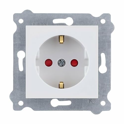 EXEN - Schuko Steckdose Unterputz Weiß - 16A 250V Schutzkontakt Wandsteckdosen mit Erhöhtem Berührungsschutz - All-in-One Kompatibel mit Serien KARELL/ODAK/COMFORT - 238/01E von EXEN