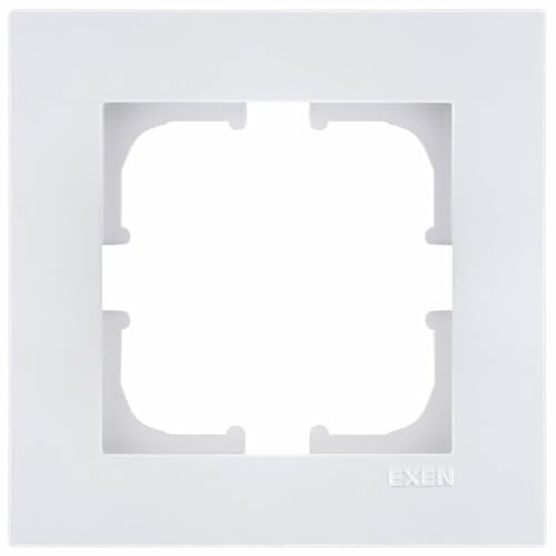 EXEN - Serie KARELL Rahmen 1-fach für Lichtschalter und Steckdose - Panel für Wandlichtschalter und Steckdosen - Weiß - 83mm - K101/01E von EXEN
