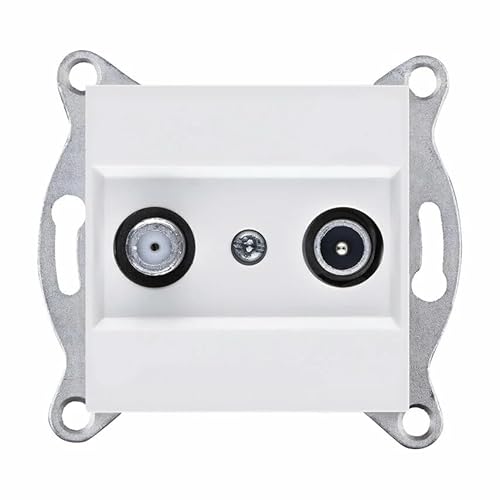 EXEN - TV-SAT Antennendose Enddose Unterputz Weiß - Anschlussdose für TV SAT - All-in-One Kompatibel mit Serien KARELL/ODAK/COMFORT - 264/01E EXEN - TV-SAT Antennendose Enddose Unterputz Weiß - Anschlussdose für TV SAT - All-in-One Kompatibel mit Serien KARELL/ODAK/COMFORT - 264/01E von EXEN