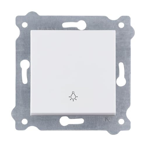 EXEN - Taster Unterputz 1-fach - Schalter mit Licht-Symbol Weiß - All-in-One Kompatibel mit Serien KARELL/ODAK/COMFORT von Marke EXEN - 205/01E von EXEN