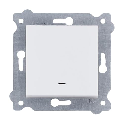 EXEN - Treppenschalter Unterputz 1-fach mit LED Kontrollleuchte - Passiver Wechselschalter Weiß - All-in-One Kompatibel mit Serien KARELL/ODAK/COMFORT von Marke EXEN - 210/01E von EXEN