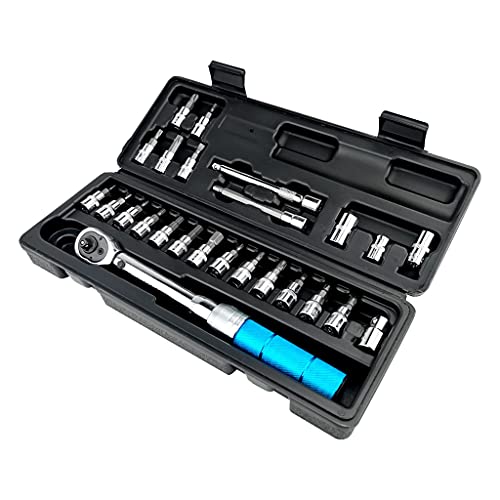 1/4 "2-14Nm Einstellbarer Drehmomentschlüssel Fahrrad Reparaturwerkzeug Set Werkzeug Werkzeug Set Fahrrad Reparatur Werkzeug Set Handwerkzeug Set (Größe: 25 Stück) () von EXENXA