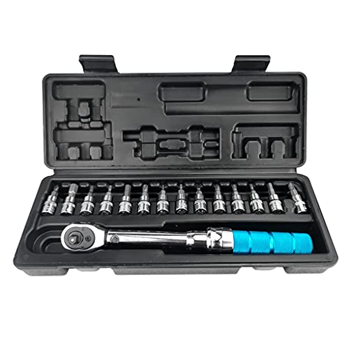 EXENXA 1/4" 2-14Nm Einstellbarer Drehmomentschlüssel Fahrradreparatur-Werkzeugsatz Werkzeugsatz Handwerkzeug-Set Reparaturschlüssel Handwerkzeug (Size : 25PCS) () von EXENXA
