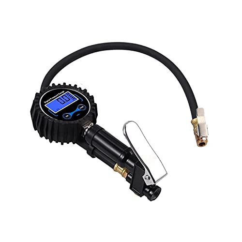 EXENXA Digitaler Reifenfüller 0 – 200 PSI mit Manometer mit 4 Ventilkappen Manometer Reifendruckprüfer aus Stahl mit Gummischlauch EXENXA Digitaler Reifenfüller 0 – 200 PSI mit Manometer mit 4 Ventilkappen Manometer Reifendruckprüfer aus Stahl mit Gummischlauch von EXENXA