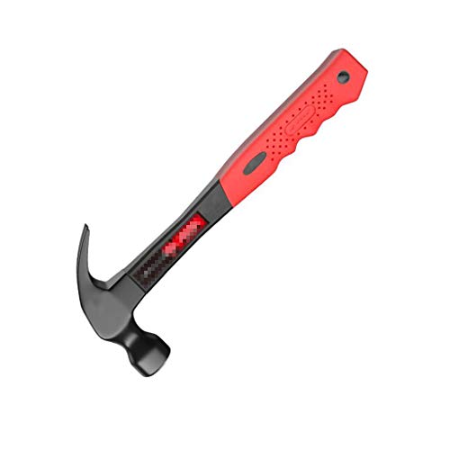 Klauenhammer Klauenhammer mit Fiberglasgriff Installerhammer Zerbrochener Fensterhammer Fluchtwerkzeug Multifunktionaler Camping Hammer (Größe: M) (O) von EXENXA