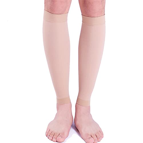 Kompressions-Wadenärmel Starke Unterstützung Fußlose Kompressionssocken Hohe Elastizität Polyestergewebe für Krampfadern Verbessert die Durchblutung Unisex 1 Paar, Schwarz, S (Körper XX) von EXENXA