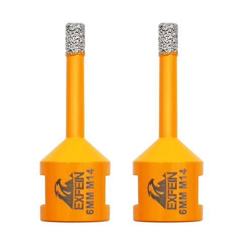 EXFEIN Diamant Fliesenbohrer 6mm - 2 stücke M14 Diamantbohrer Lochsäge für Fliesen Porzellan Keramik Marmor Granit Bohrungen, für Winkelschleifer EXFEIN Diamant Fliesenbohrer 6mm - 2 stücke M14 Diamantbohrer Lochsäge für Fliesen Porzellan Keramik Marmor Granit Bohrungen, für Winkelschleifer von EXFEIN