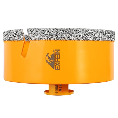 EXFEIN Diamant Fliesenbohrer 110mm - M14 Diamantbohrer Lochsäge für Fliesen Porzellan Keramik Marmor Granit Bohrungen, für Winkelschleifer EXFEIN Diamant Fliesenbohrer 110mm - M14 Diamantbohrer Lochsäge für Fliesen Porzellan Keramik Marmor Granit Bohrungen, für Winkelschleifer von EXFEIN