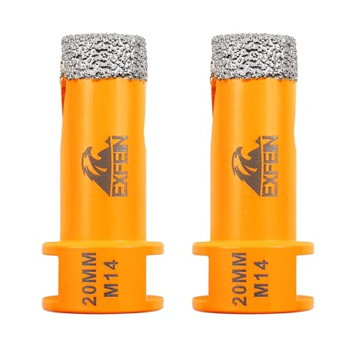 EXFEIN Diamant Fliesenbohrer 20mm - 2 stücke M14 Diamantbohrer Lochsäge für Fliesen Porzellan Keramik Marmor Granit Bohrungen, für Winkelschleifer EXFEIN Diamant Fliesenbohrer 20mm - 2 stücke M14 Diamantbohrer Lochsäge für Fliesen Porzellan Keramik Marmor Granit Bohrungen, für Winkelschleifer von EXFEIN
