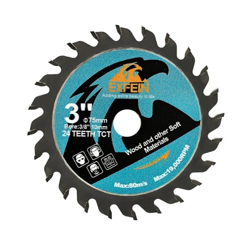 Trennscheibe 75mm für Holz, EXFEIN kompaktes Kreissägeblatt mit Hartmetallzahn 24T TCT, Allzweck-Kreissägeblatt zum Schneiden in Holz, Kunststoff und Verbundwerkstoffen Trennscheibe 75mm für Holz, EXFEIN kompaktes Kreissägeblatt mit Hartmetallzahn 24T TCT, Allzweck-Kreissägeblatt zum Schneiden in Holz, Kunststoff und Verbundwerkstoffen von EXFEIN