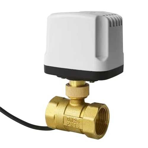 EXHOYAJB DN15-DN50 motorisierter Kugelhahn, wasserdichter Stellantrieb, AC220V, 3-Draht-1-Punkt-Steuerung, elektrischer Kugelhahn aus Messing for Gas, Wasser, Öl(DC12V,DN50) von EXHOYAJB