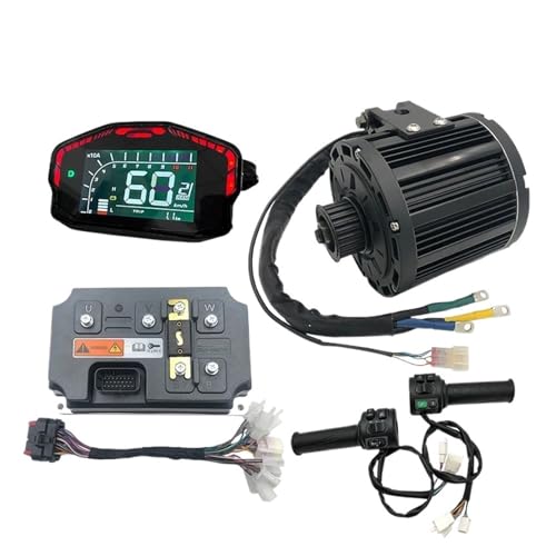EXHOYAJB Mittelantriebsmotor QS138 4KW 90H Mittelantriebsmotor mit EM260S-Controller DKD-Display Multifunktionsbeschleuniger(Belt Pully Version) von EXHOYAJB