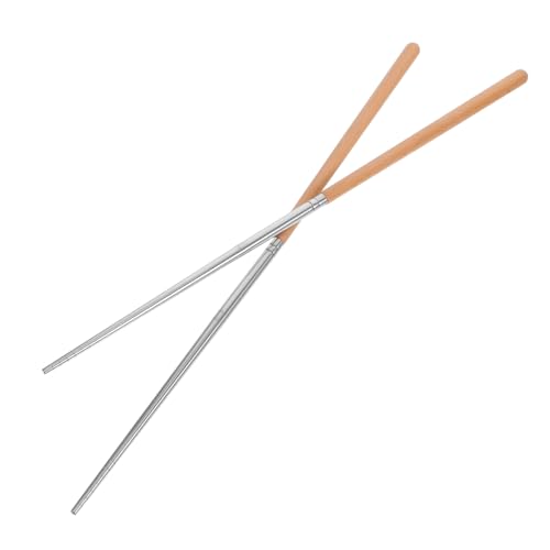 EXHUMKY 1 Paar Lange Kochstäbchen mit Holzgriff Hitzebeständige Essstäbchen für Hot Pot Frittieren Robust Einfach zu Reinigen Küchenutensilien von EXHUMKY