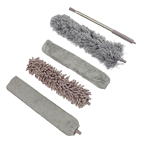 EXHUMKY 1 Satz Abnehmbarem Staubwedel mit Teleskopstange Mikrofasertuch und Chenille Bürste für Effektive von Decken und Schwer Zugänglichen Stellen Teiliges Reinigungsset von EXHUMKY