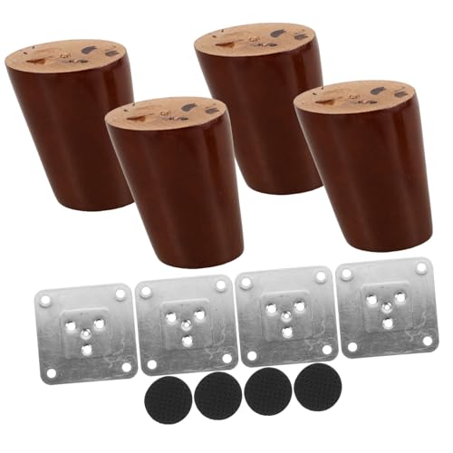 EXHUMKY 1 Satz Ersatzmöbelbeine Höhenverstellbar Stabile Tischbeine für Sofa Schrank Kommode Elegantes Design Braun Einfache Montage von EXHUMKY