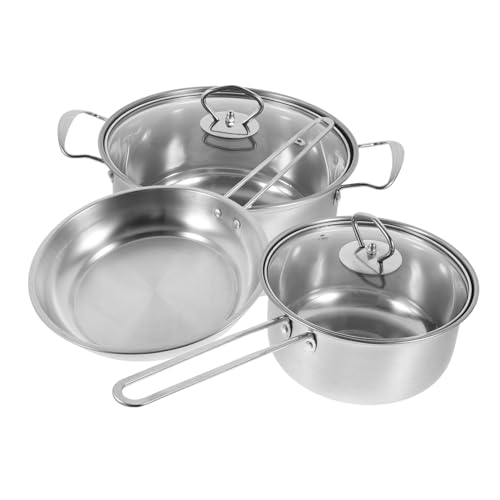 EXHUMKY 1 Satz Kochgeschirr Set Teilig Suppentopf Milchtopf Bratpfanne Hochwertiges Langlebiges Kochgeschirr für Induktionsherde Einfach zu Reinigen Ergonomische Griffe Vielseitig von EXHUMKY