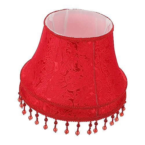 EXHUMKY 1 Stück Vintage Stoff Lampenschirm für Stehlampe und Tischlampe Hochwertiger Langlebiger Lampenschirm Premium Stoff und Geeignet für Wohnzimmer und Schlafzimmer Große Rote von EXHUMKY