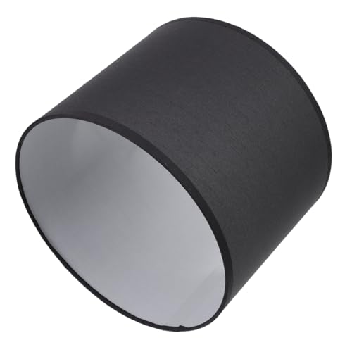 EXHUMKY 1 Stück Zylindrischer Lampenschirm Leinen für Tischlampe Schwarze Abdeckung Øcm Installieren Schützt das Licht und eine Entspannende von EXHUMKY