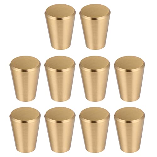 EXHUMKY 10 Stück Aluminium Türknöpfe Gold Moderne Schubladengriffe für Möbel Küchenschrank und Kommode Langlebig und Installieren für Wohnzimmer und Schlafzimmer von EXHUMKY