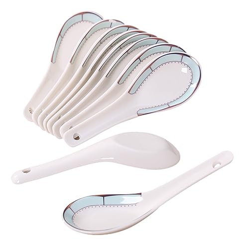 EXHUMKY 10 Stück Teiliges Keramische Suppenlöffel Tragbare Tischgeschirr für Asiatische Gerichte zum Servieren von Porridge und Suppen EXHUMKY 10 Stück Teiliges Keramische Suppenlöffel Tragbare Tischgeschirr für Asiatische Gerichte zum Servieren von Porridge und Suppen von EXHUMKY