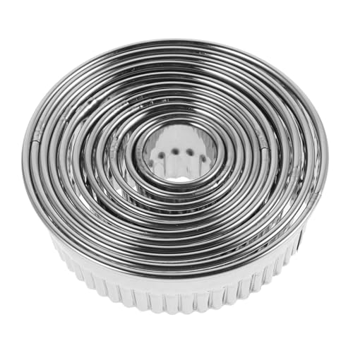 EXHUMKY 11 Stück Mousse-kreisform Runder Tortenring Fladenringe Antihaftbeschichtet Mini-backformen Werkzeug Zur Lebensmittelzubereitung Springform-kuchenform Silber Rostfreier Stahl von EXHUMKY